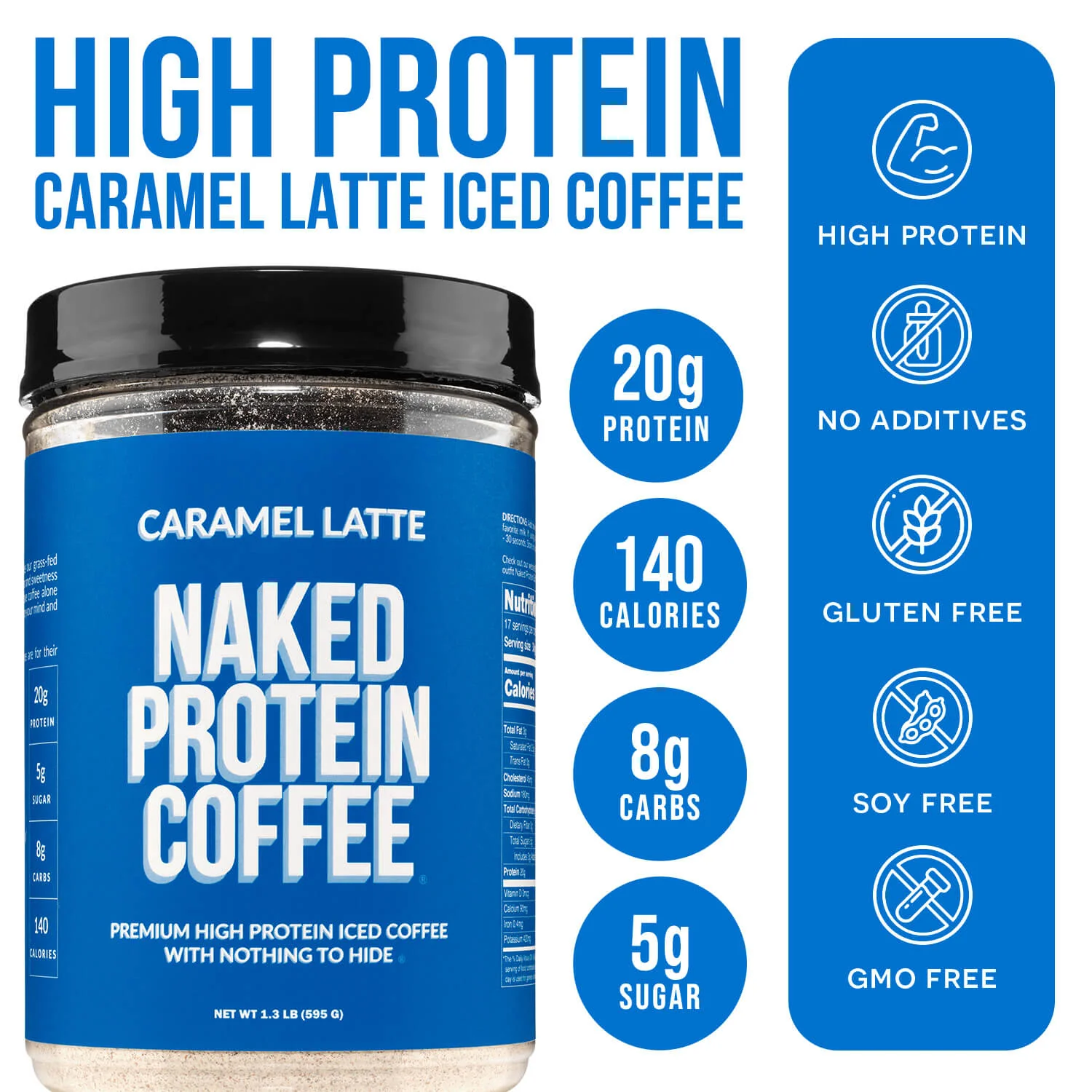 Caramel Latte Protein Iced Coffee | Naked Protein Coffee - 17 Servings - Image 3