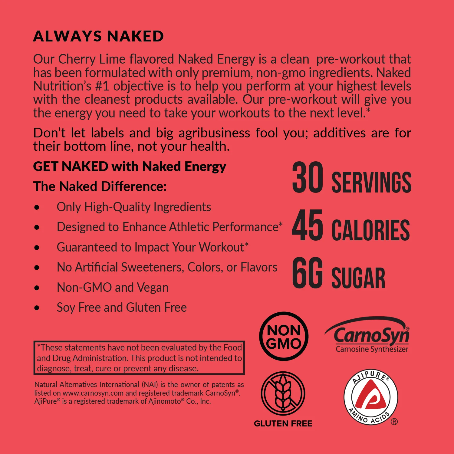 Cherry Lime Pre Workout Supplement | Naked Energy - 30 Servings - Image 2