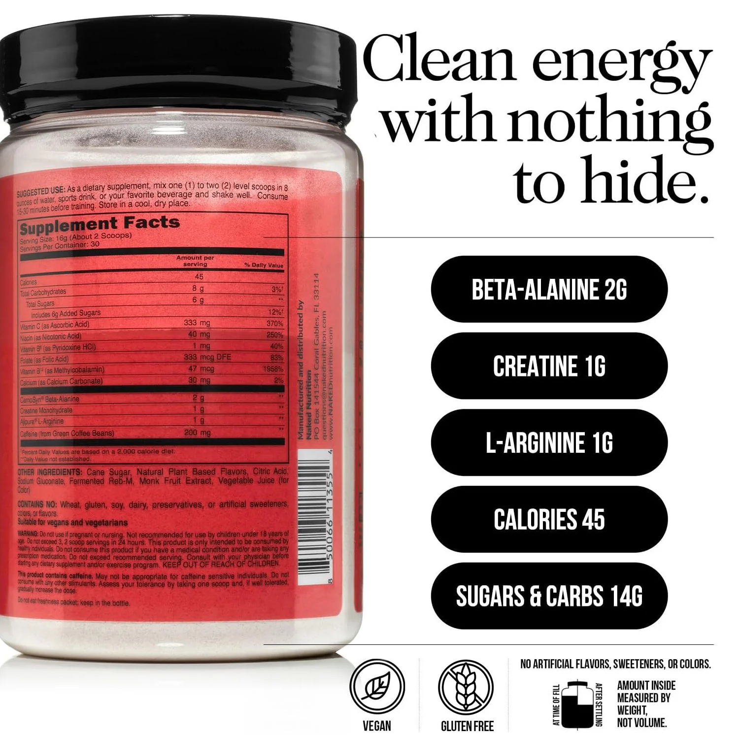 Cherry Lime Pre Workout Supplement | Naked Energy - 30 Servings - Image 4