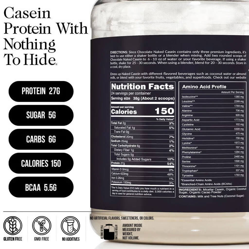 Chocolate Casein Protein Powder | Naked Chocolate Casein - 2LB - Image 3