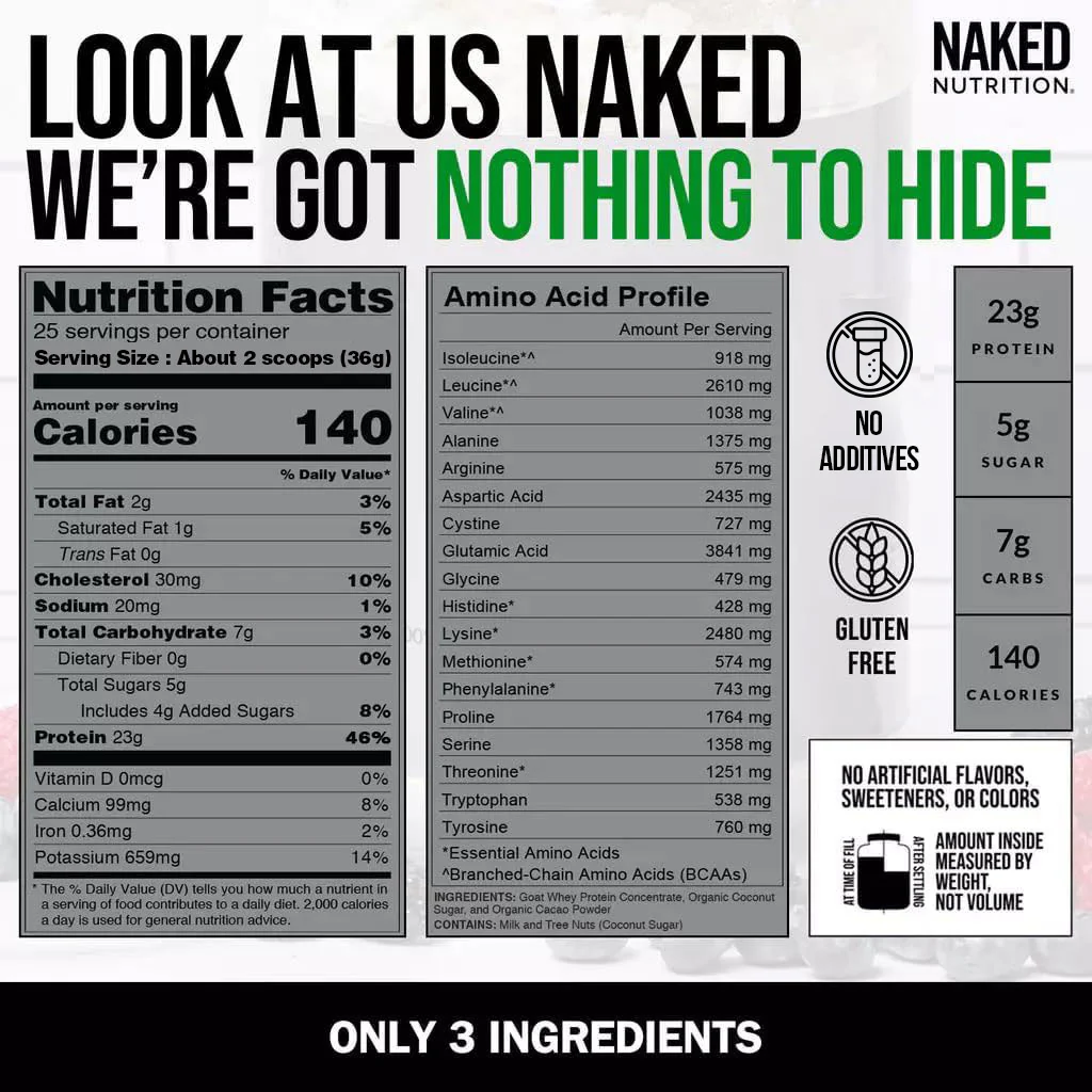Chocolate Goat Whey Protein Powder | Naked Goat - 2lb - Image 4