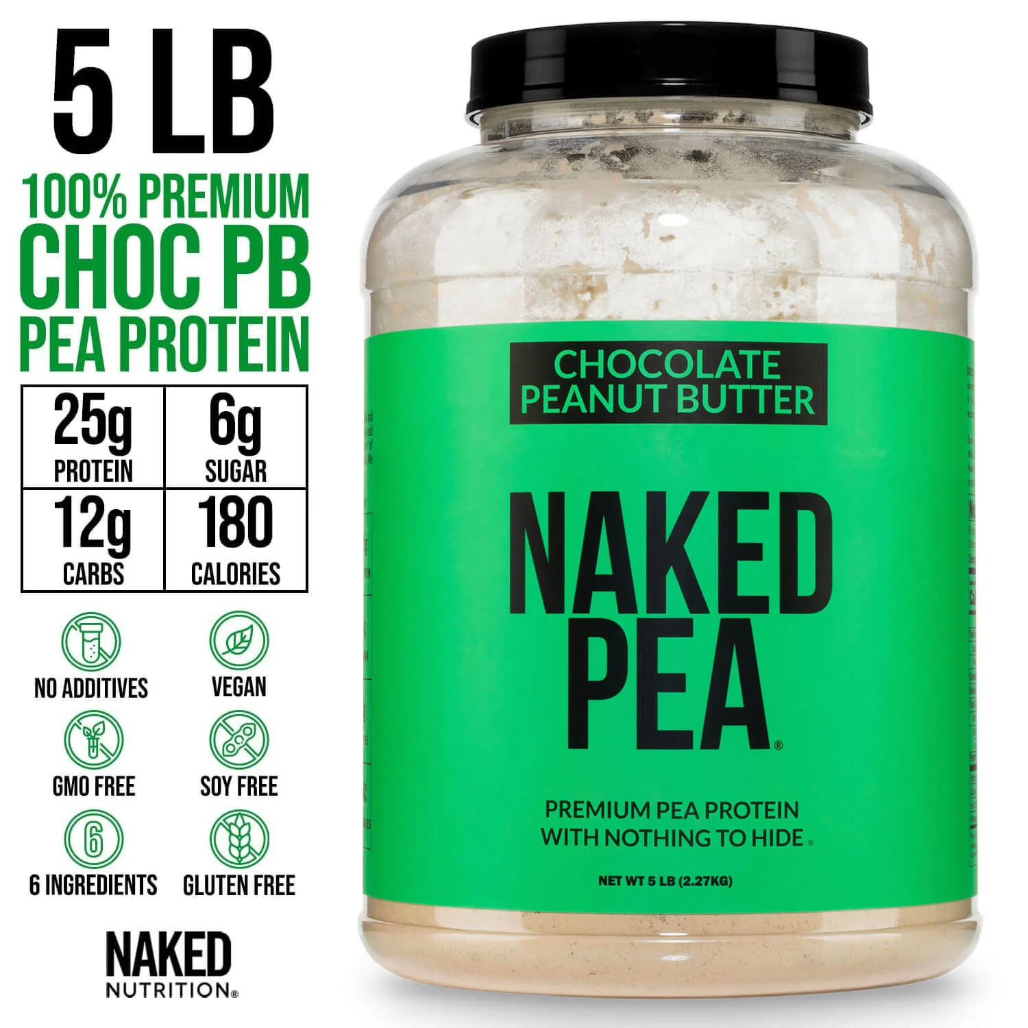 Chocolate Peanut Butter Pea Protein Powder | Naked Pea - 5LB - Image 3
