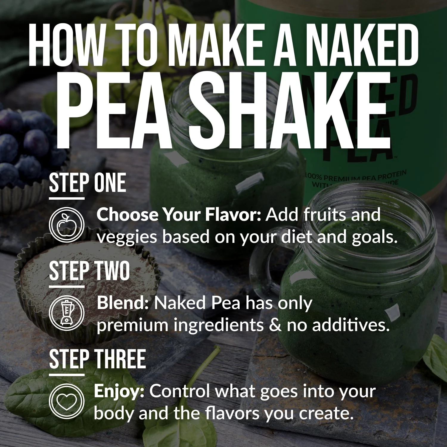 Chocolate Peanut Butter Pea Protein Powder | Naked Pea - 2LB - Image 5