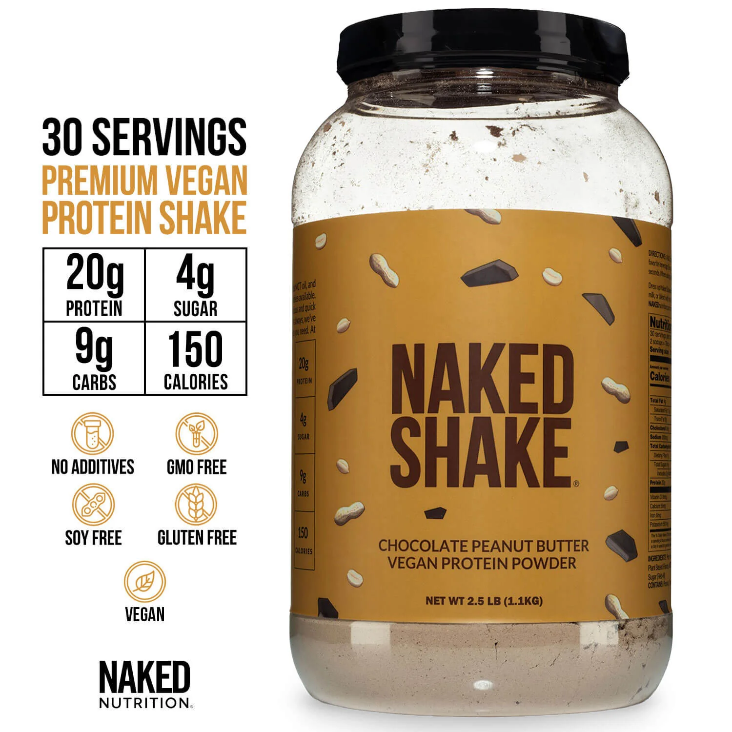 Chocolate PB Protein Shake | Naked Shake - 30 Servings - Image 3