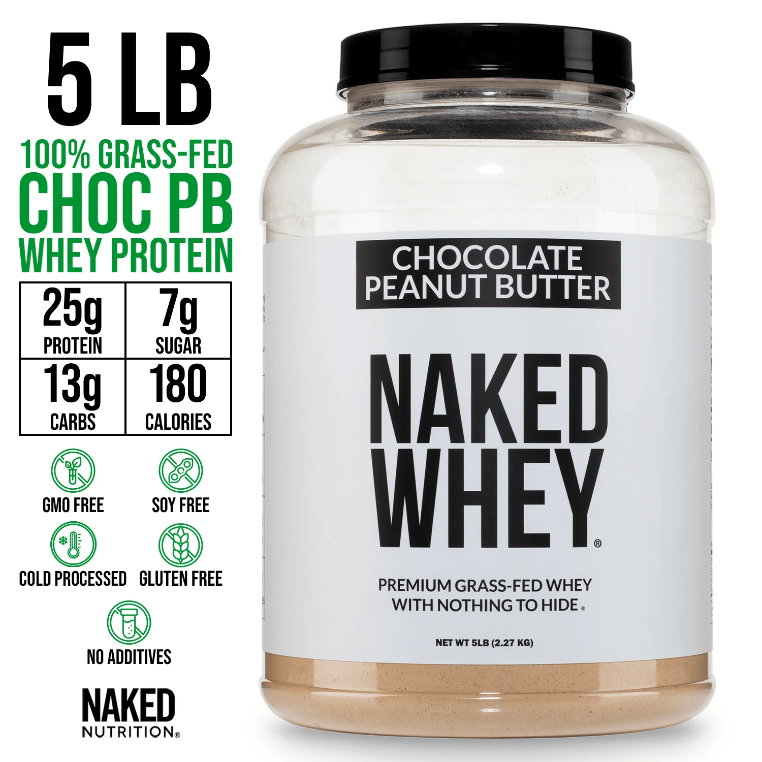 Chocolate Peanut Butter Whey Protein Powder | Naked Whey - 5LB - Image 3