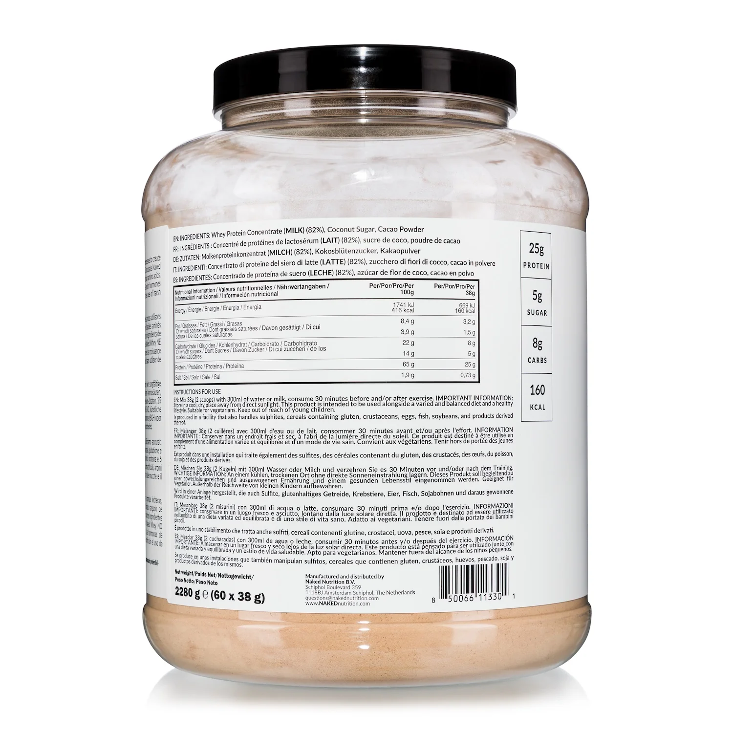 Chocolate Whey Protein Powder | Naked Chocolate Whey - 2280g - Image 4