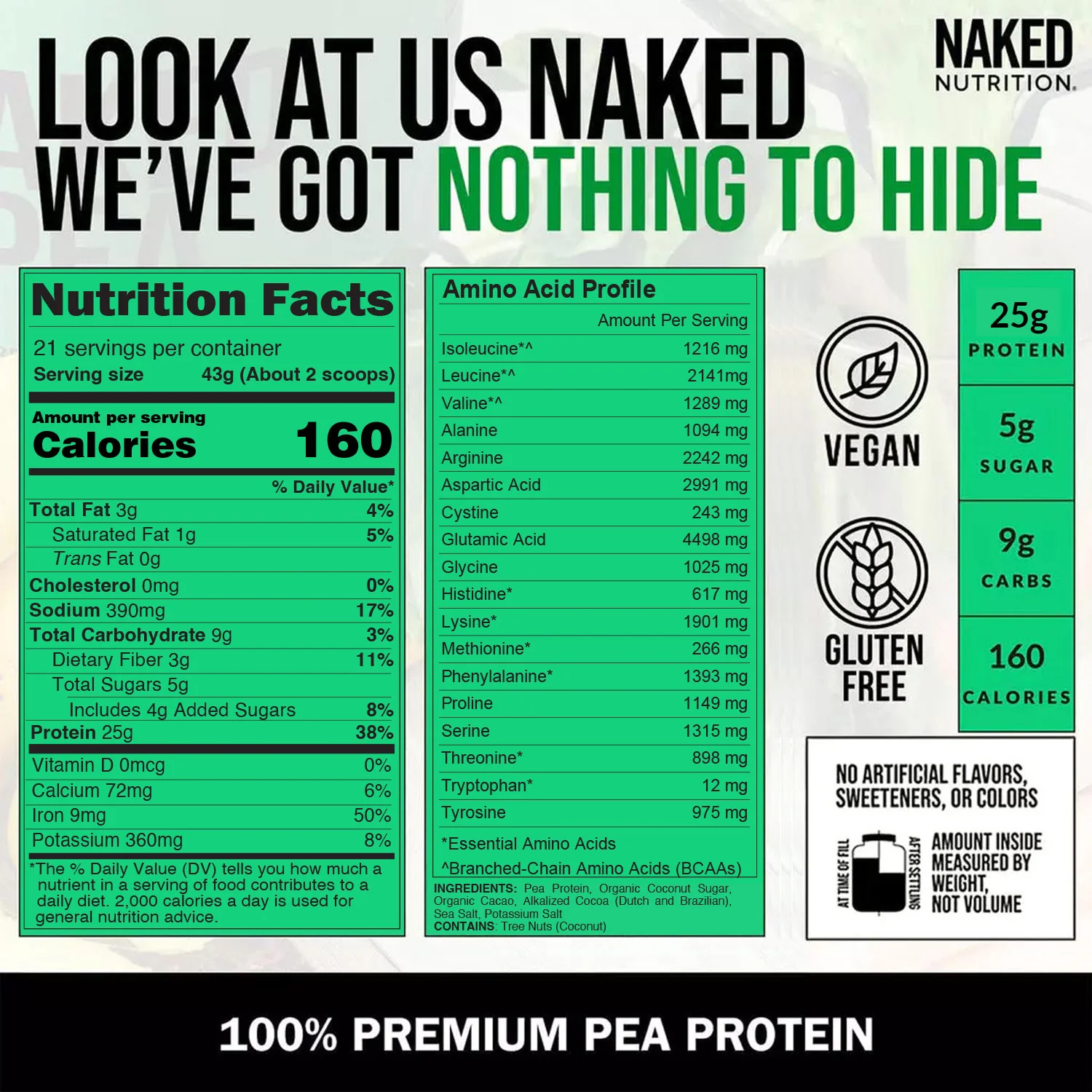 Double Chocolate Pea Protein Powder | Naked Pea - 2LB - Image 3