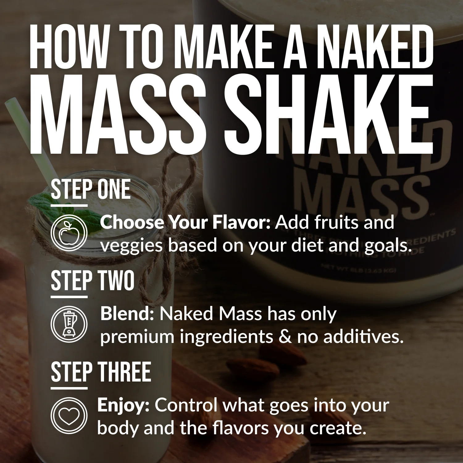 Double Chocolate Mass Gainer Protein Supplement | Naked Mass - 8LB - Image 6
