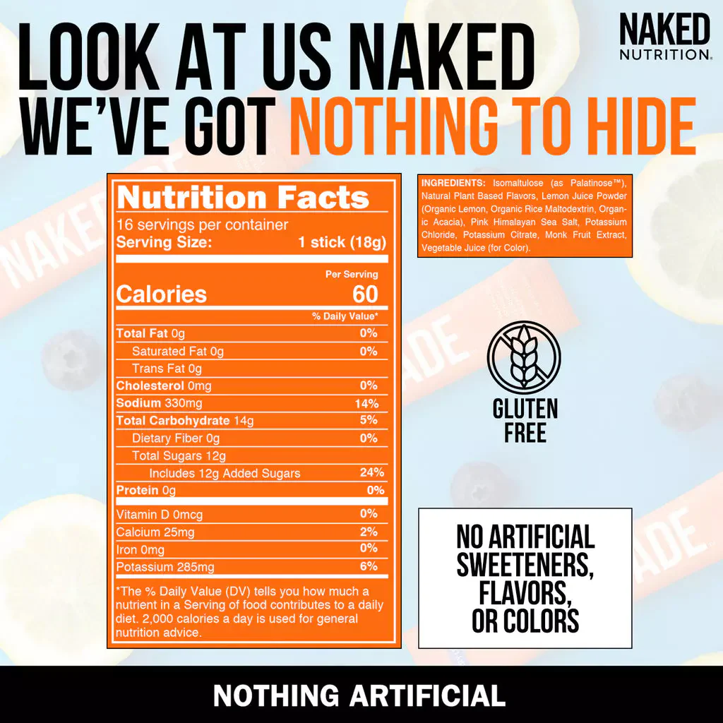 Electrolytes Powder Packets - Blueberry Lemonade | Nakedade - Image 4