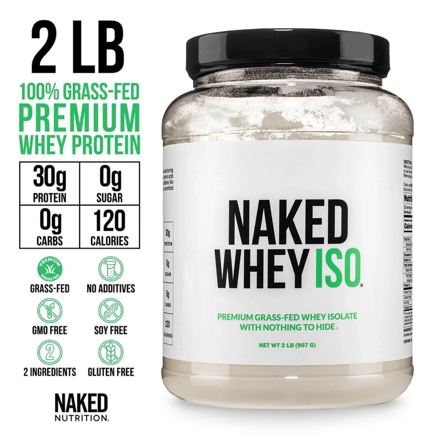 Grass Fed Whey Isolate Protein Powder | Naked Whey Isolate - 2LB - Image 3