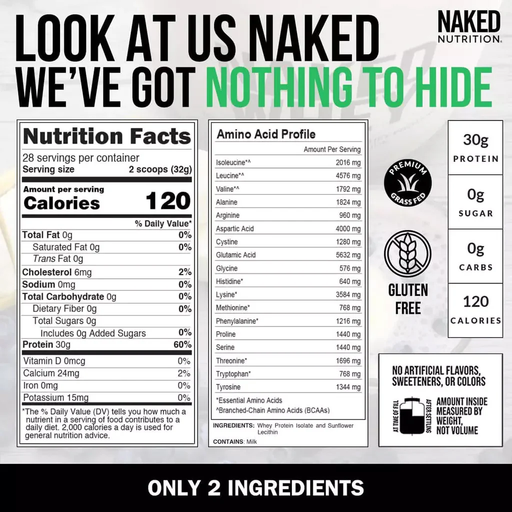 Grass Fed Whey Isolate Protein Powder | Naked Whey Isolate - 2LB - Image 5