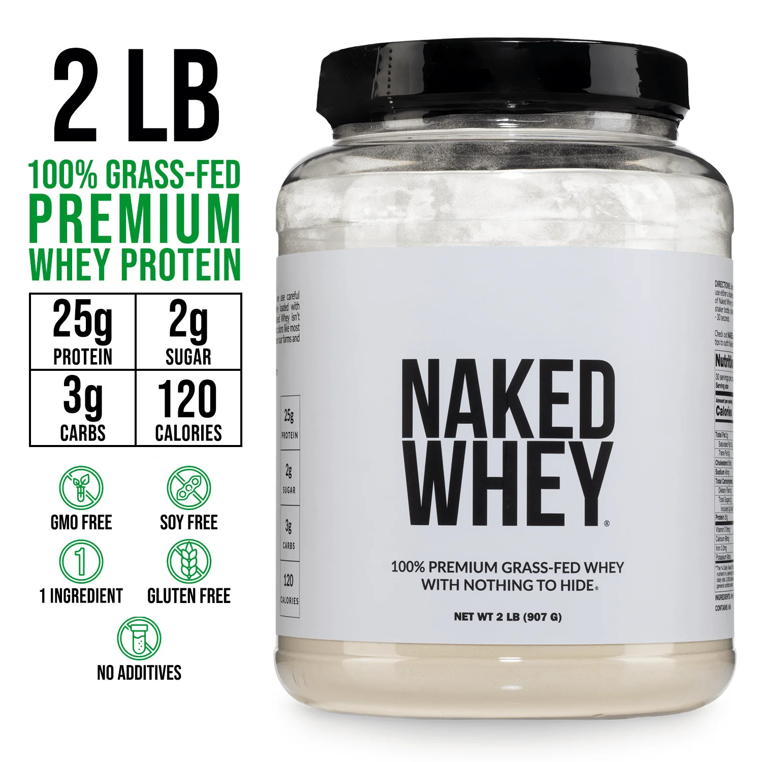 Grass Fed Whey Protein Powder | Naked Whey - 2LB - Image 3