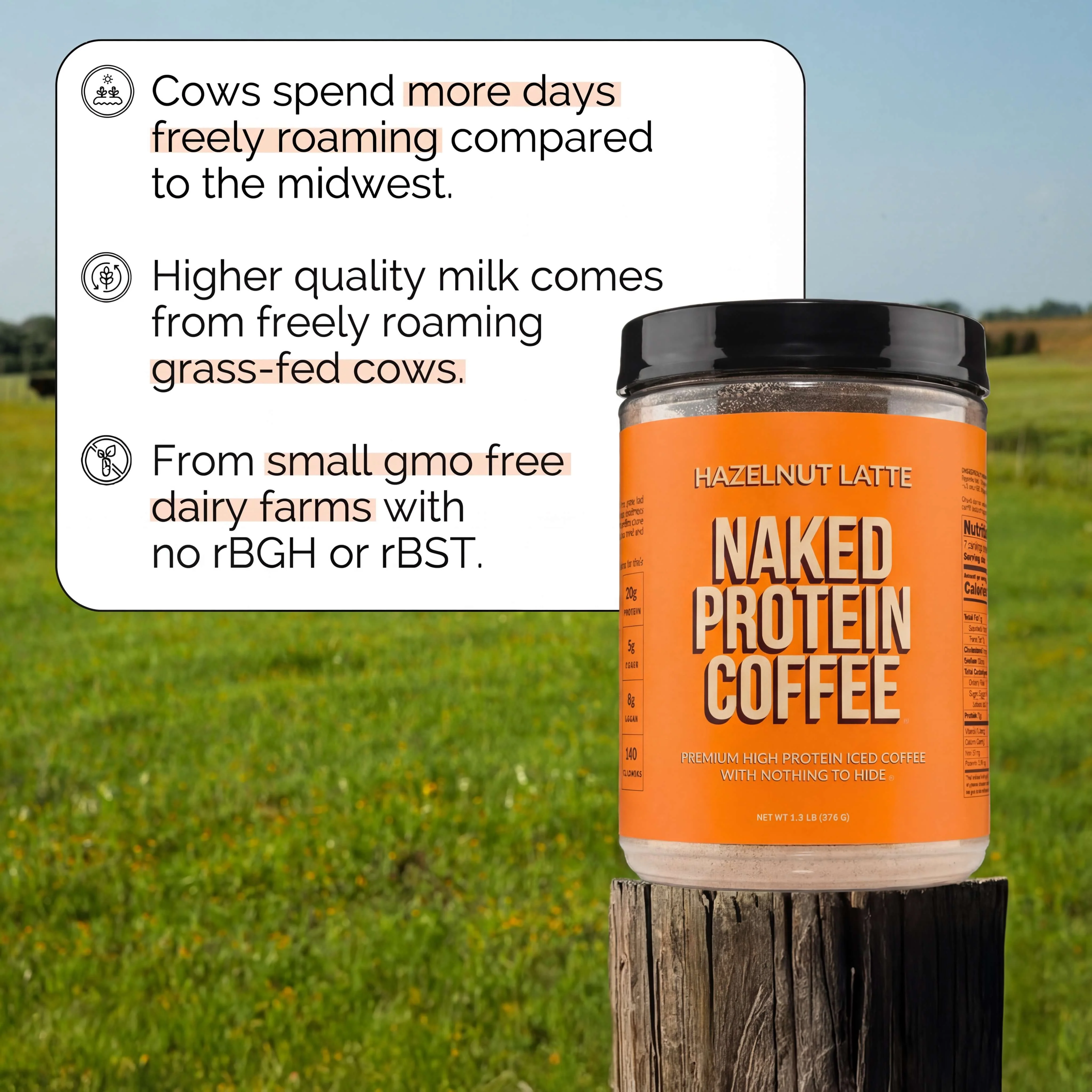 Hazelnut Latte Protein Iced Coffee | Naked Protein Coffee - 17 Servings - Image 5