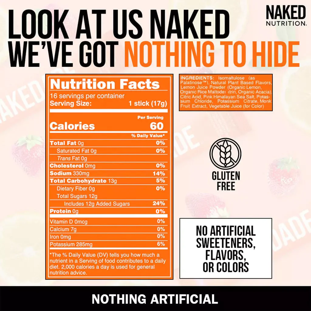 Electrolytes Powder Packets - Strawberry Lemonade | Nakedade - Image 4
