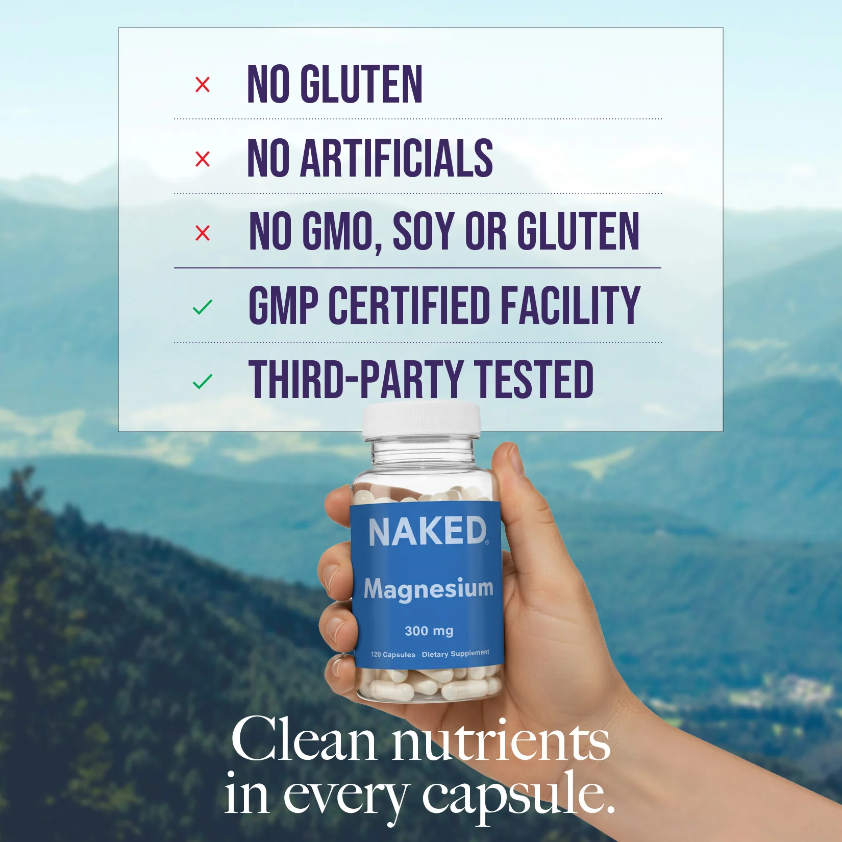 Daily Magnesium Supplement | Naked Magnesium - 120 Capsules - Image 2