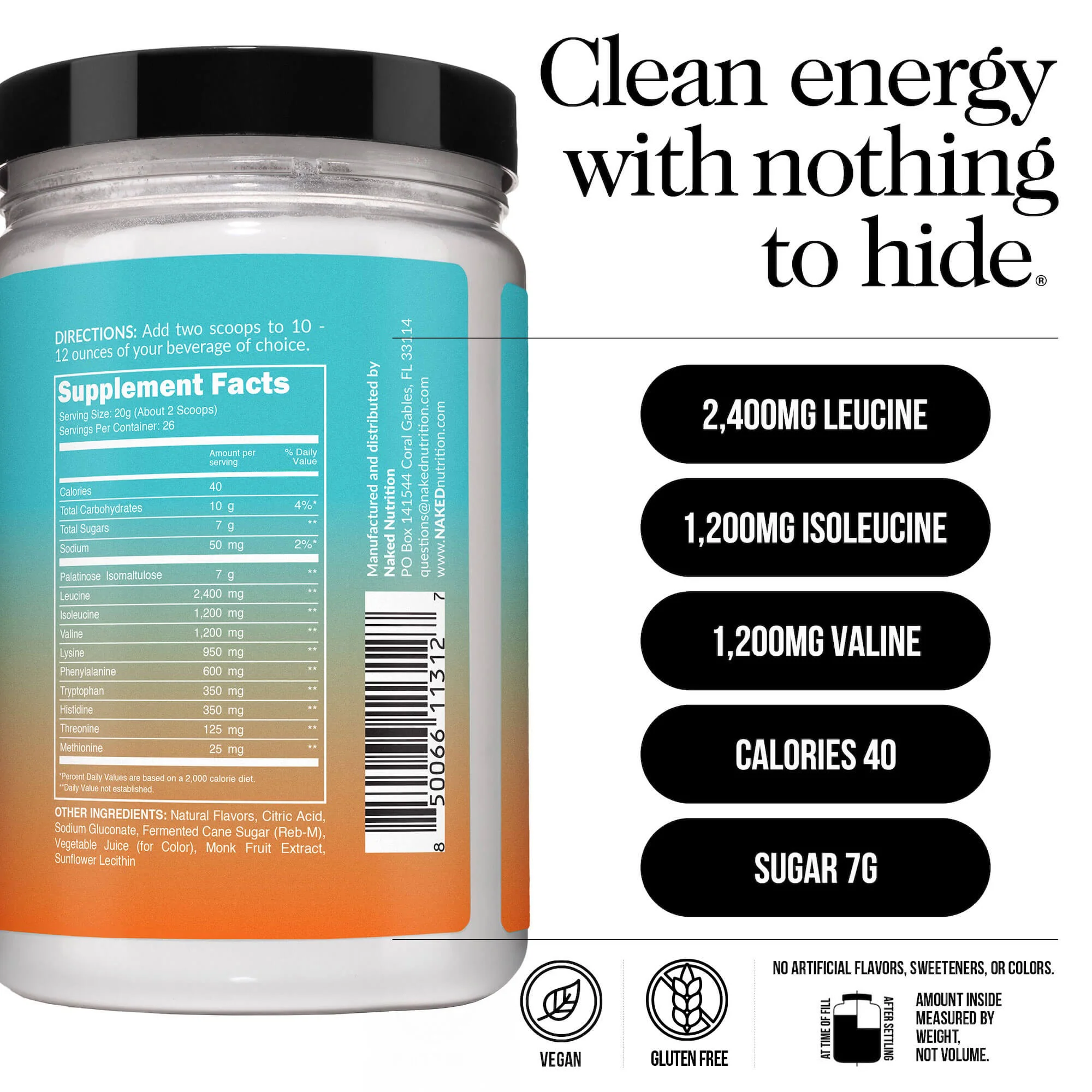 Mango Essential Amino Acids Supplement | Naked EAAs - 26 Servings - Image 3