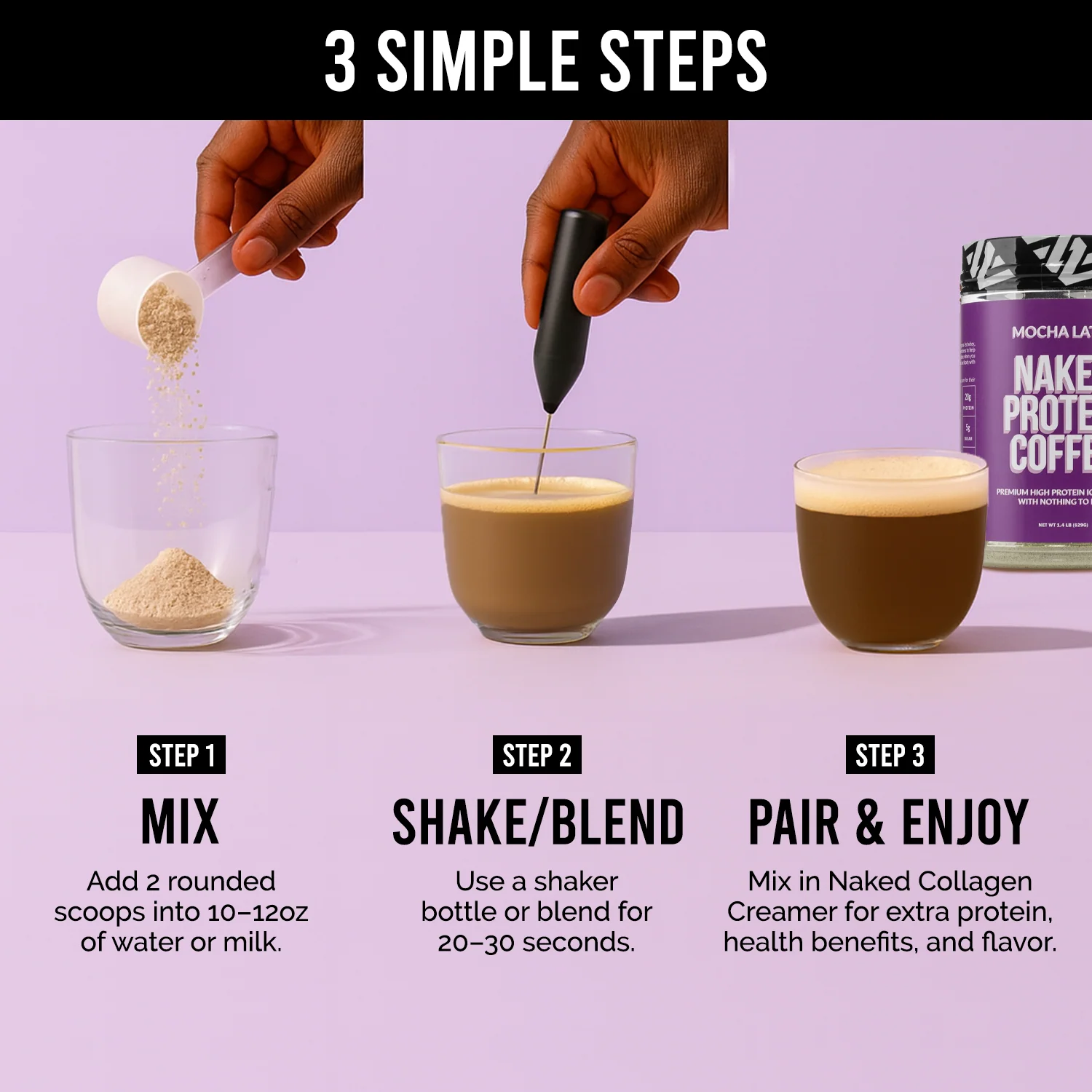 Mocha Latte Protein Iced Coffee | Naked Protein Coffee - 17 Servings - Image 7