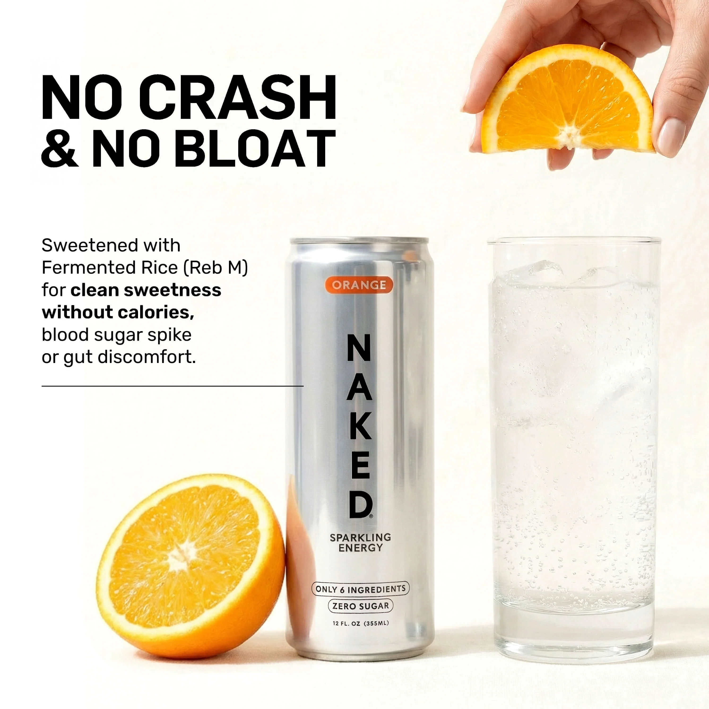 Orange Naked Sparkling Energy | Clean Energy Drink - 12 Cans - Image 5