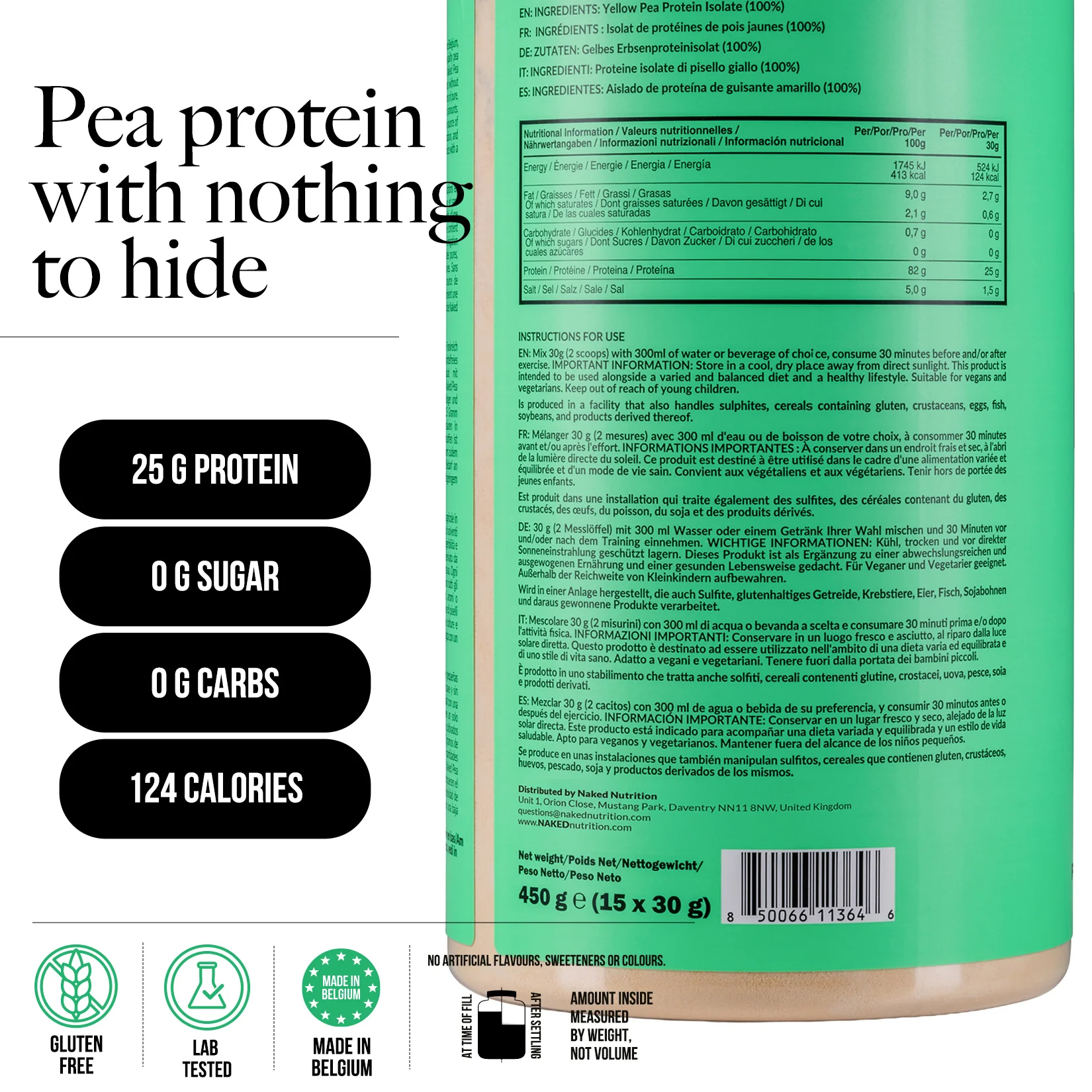 Pea Protein Powder | Naked Pea - 450g - Image 4