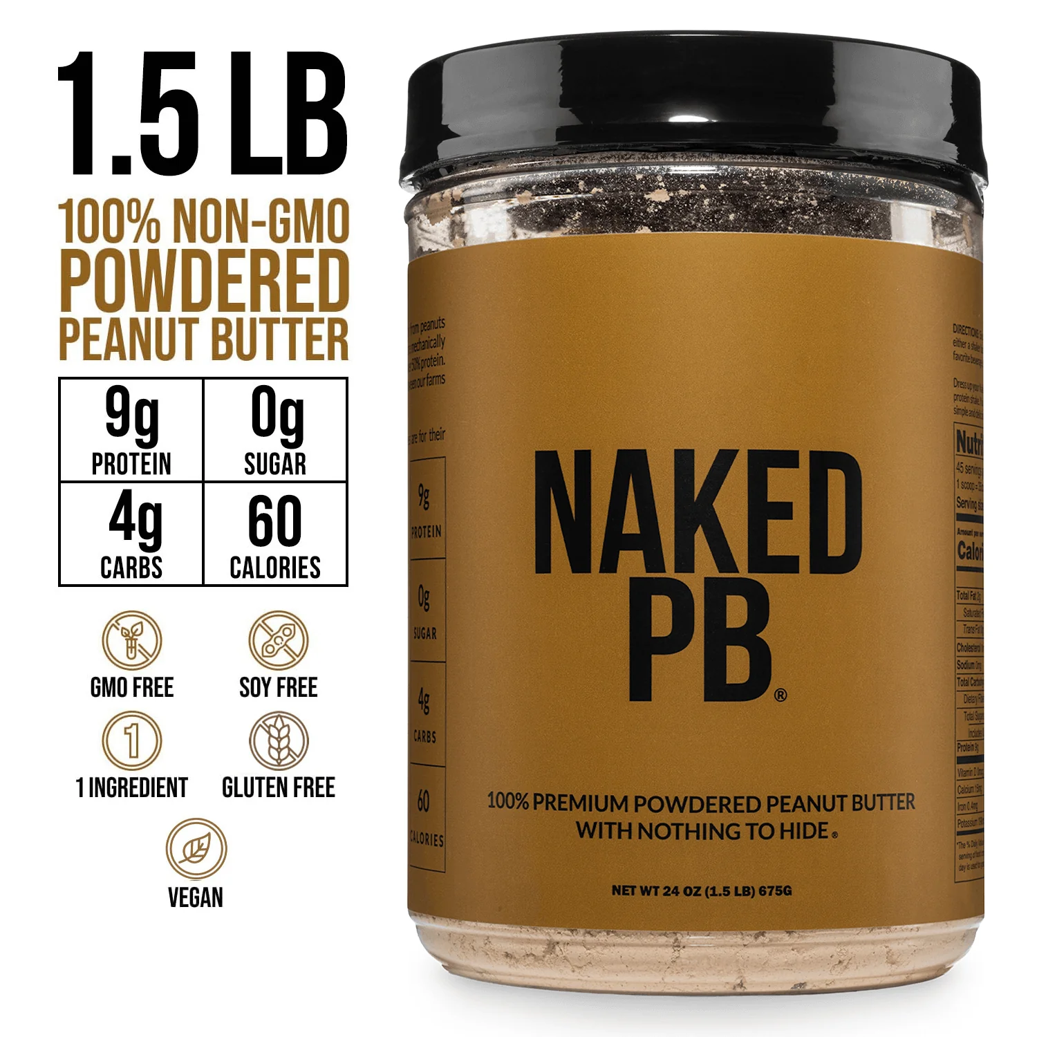 Powdered Peanut Butter | Naked PB - 1.5LB - Image 3