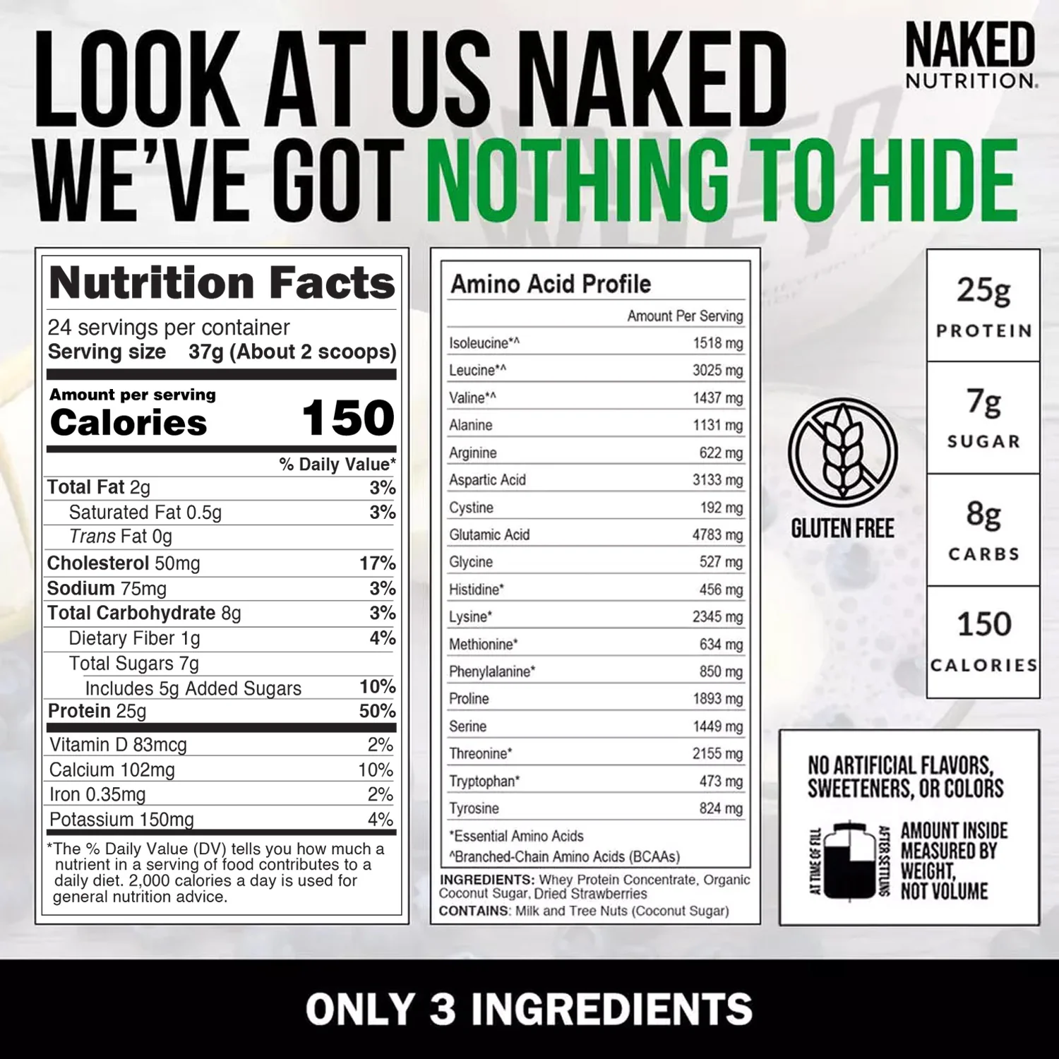 Strawberry Whey Protein Powder | Naked Strawberry Whey - 2LB - Image 5