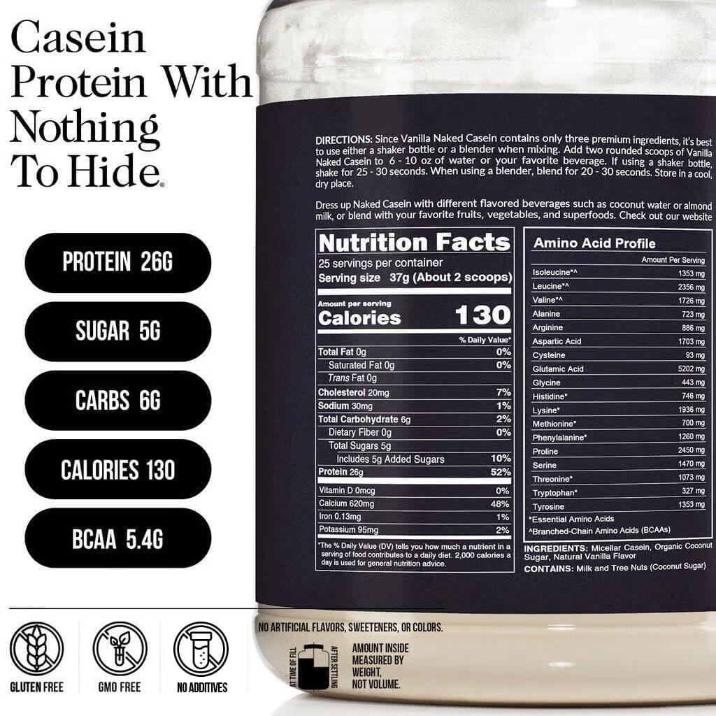 Vanilla Casein Protein Powder | Naked Vanilla Casein - 2LB - Image 3