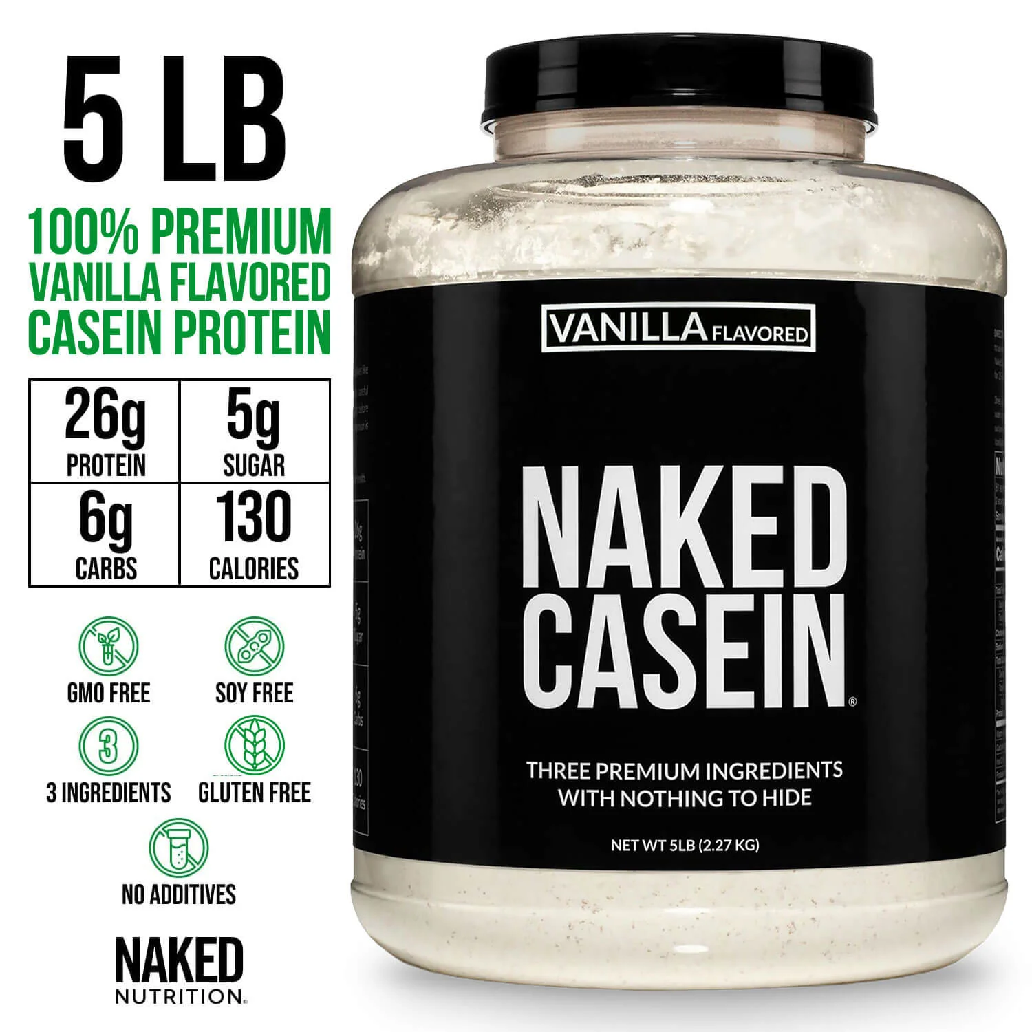 Vanilla Casein Protein Powder | Naked Vanilla Casein - 5LB - Image 3