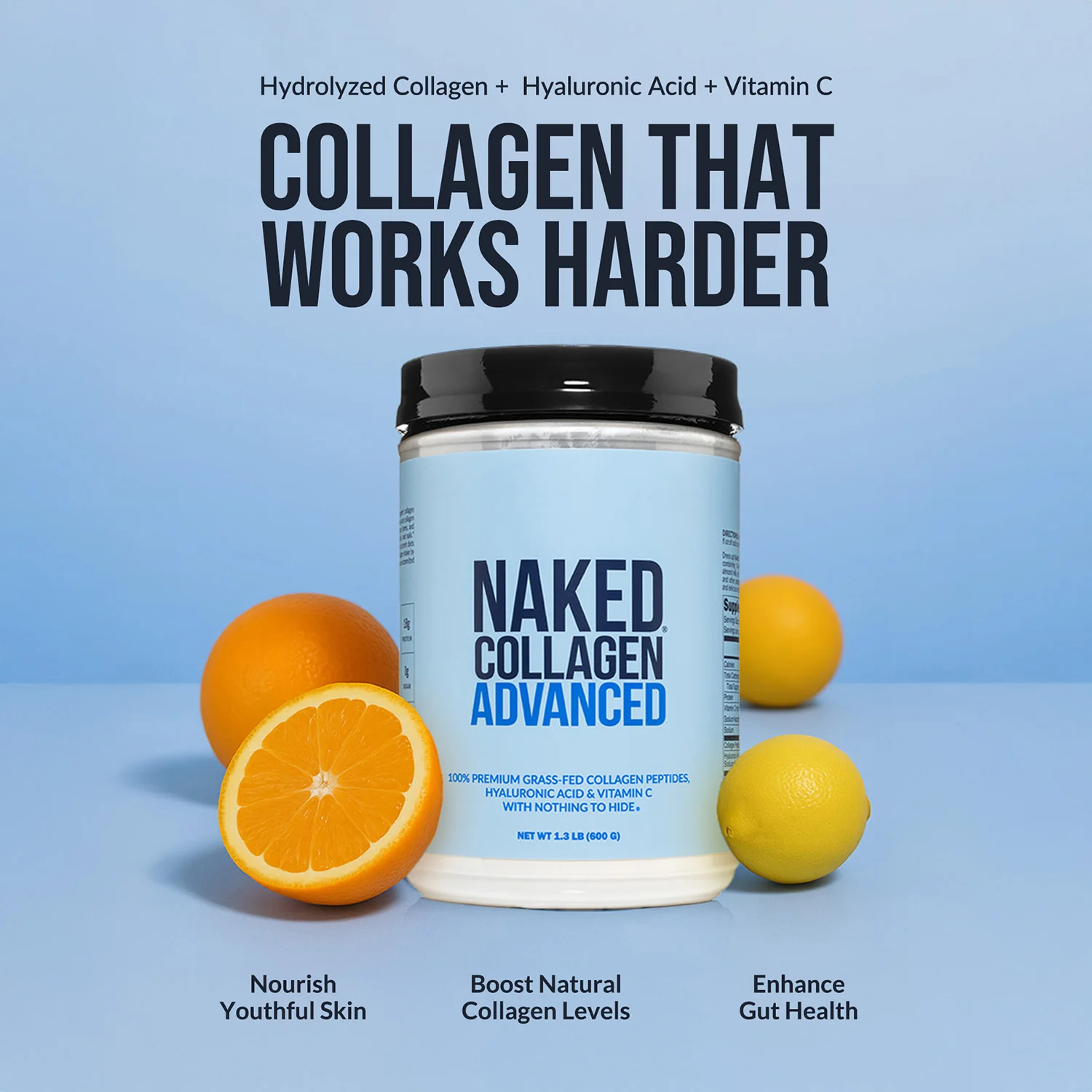 Vanilla Collagen Peptides with Hyaluronic Acid | Naked Collagen Advanced - 1.3 LB - Image 3