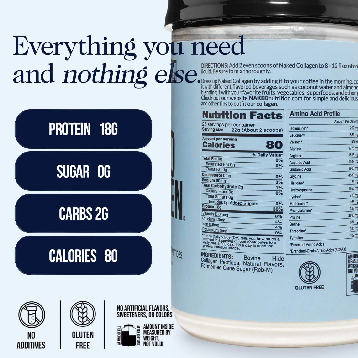 Vanilla Collagen Peptides Powder | Naked Collagen - 1.2 LB - Image 3