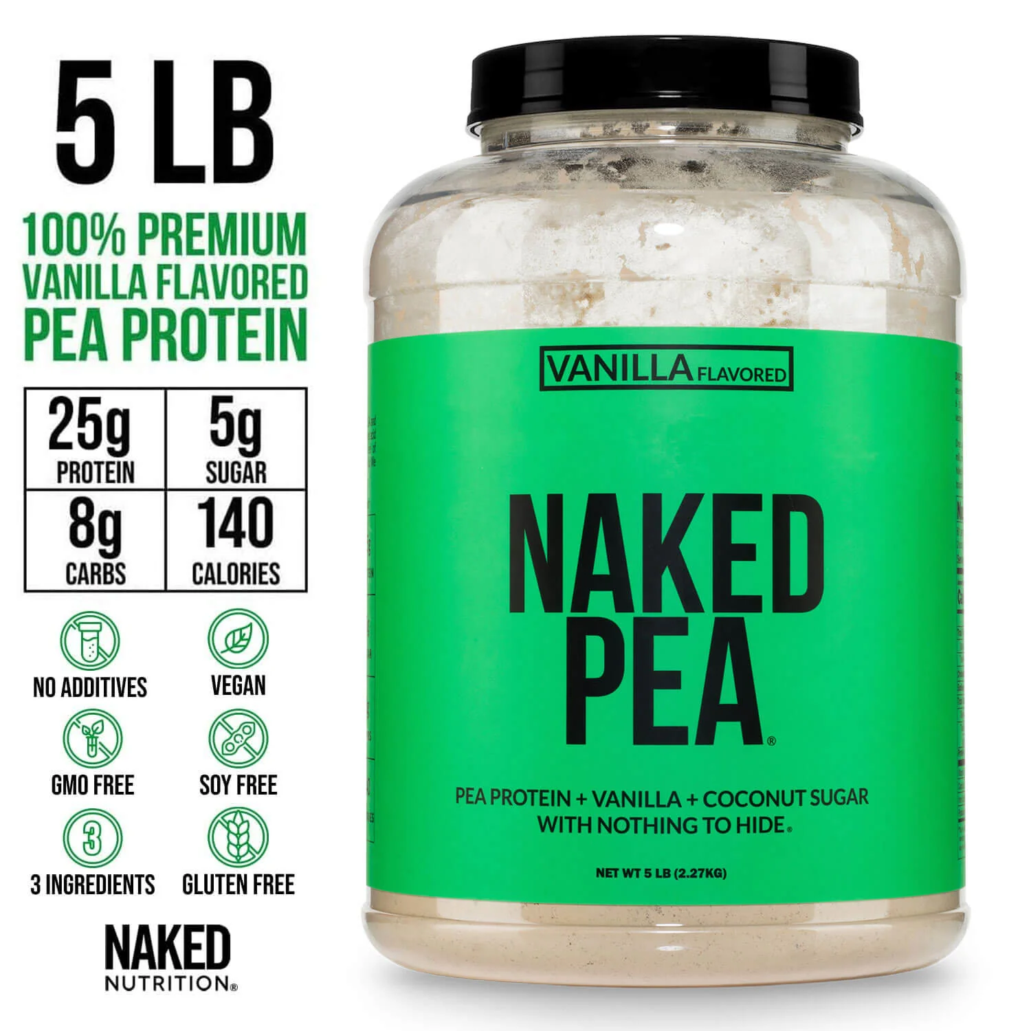 Vanilla Pea Protein Powder | Naked Vanilla Pea - 5LB - Image 3