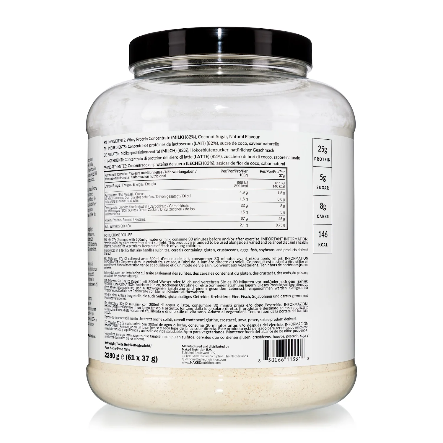 Vanilla Whey Protein Powder | Naked Vanilla Whey - 2280g - Image 4