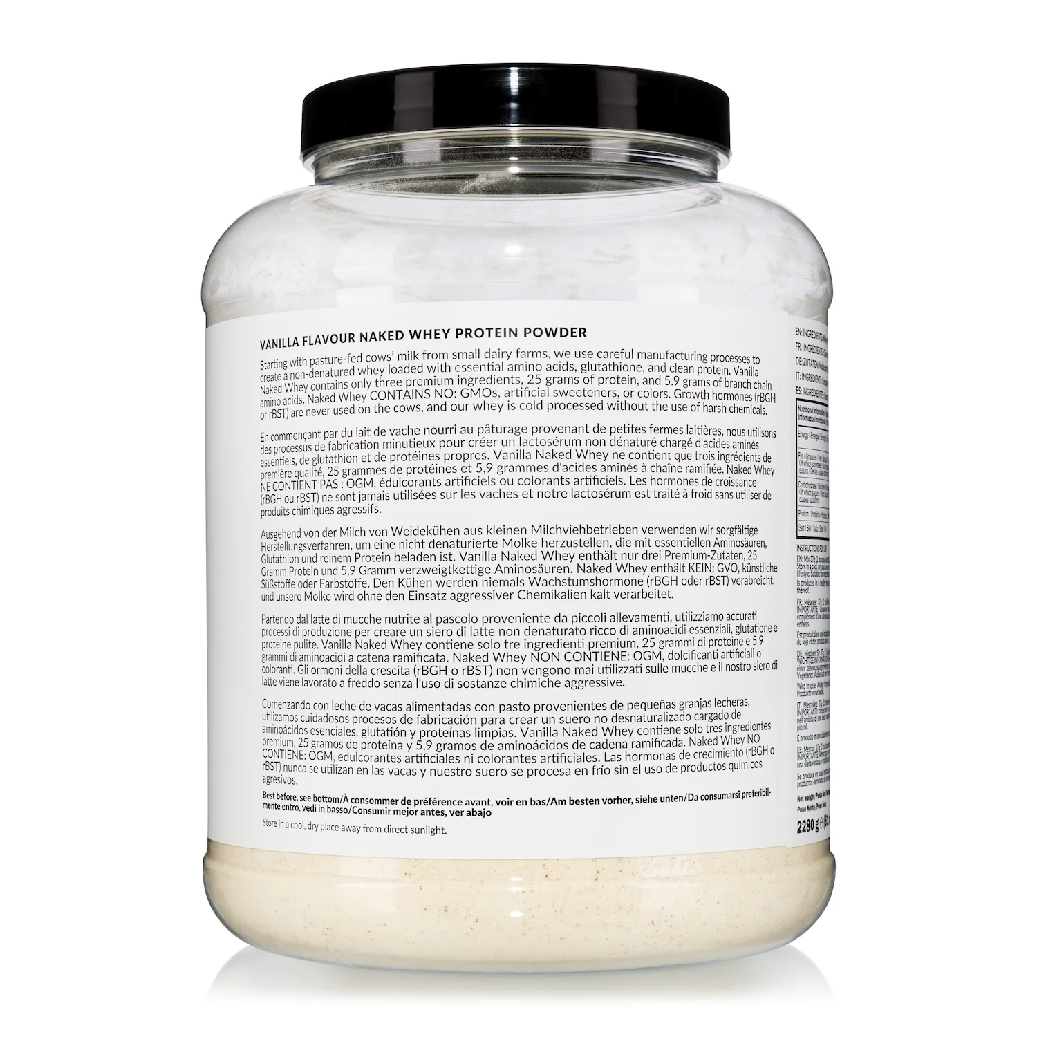 Vanilla Whey Protein Powder | Naked Vanilla Whey - 2280g - Image 5