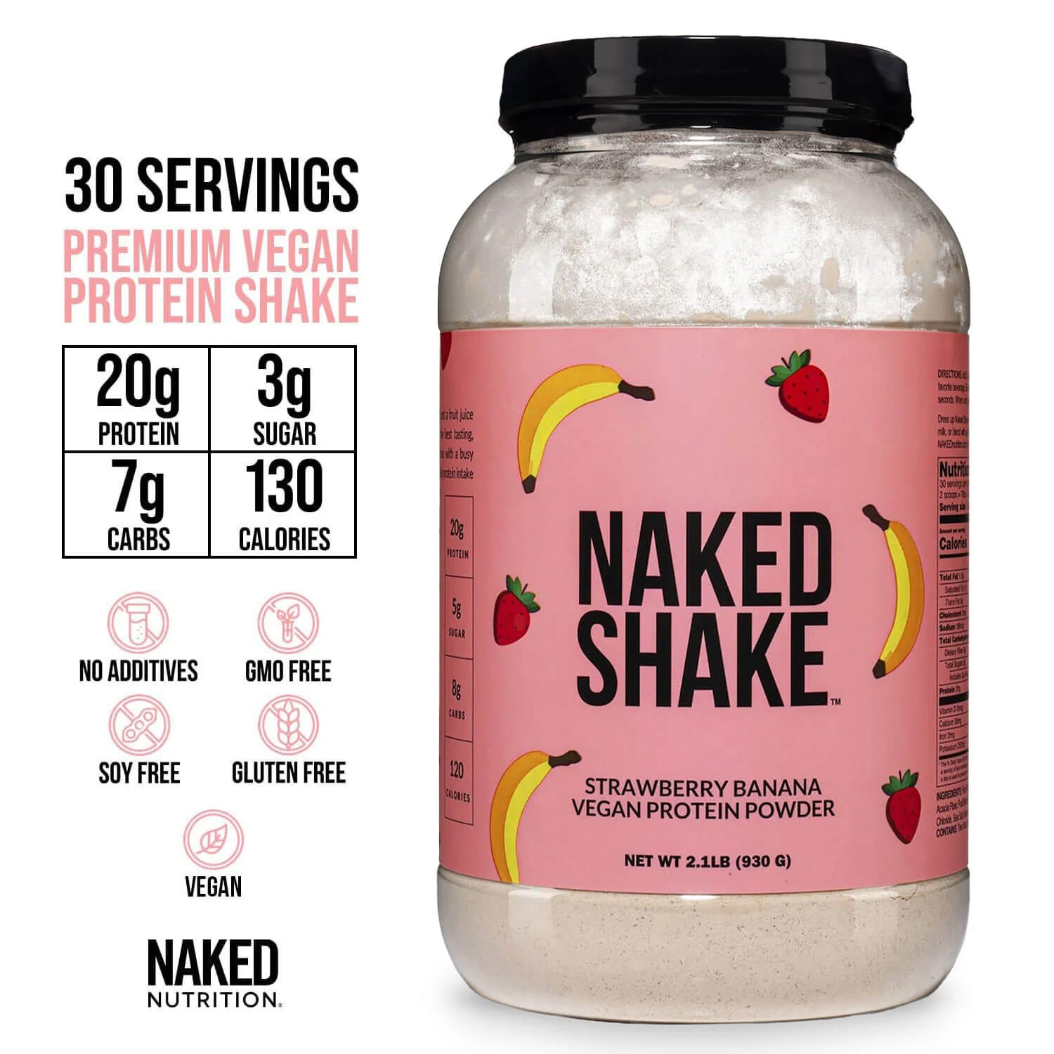 Strawberry Banana Protein Shake | Naked Shake - 30 Servings - Image 3