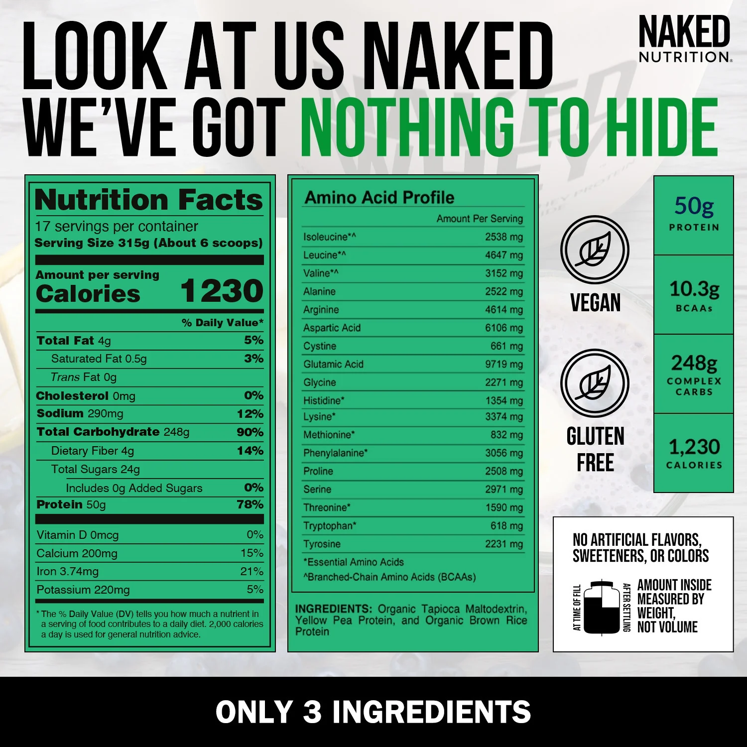 Vegan Mass Gainer Supplement | Naked Vegan Mass - 12LB - Image 5