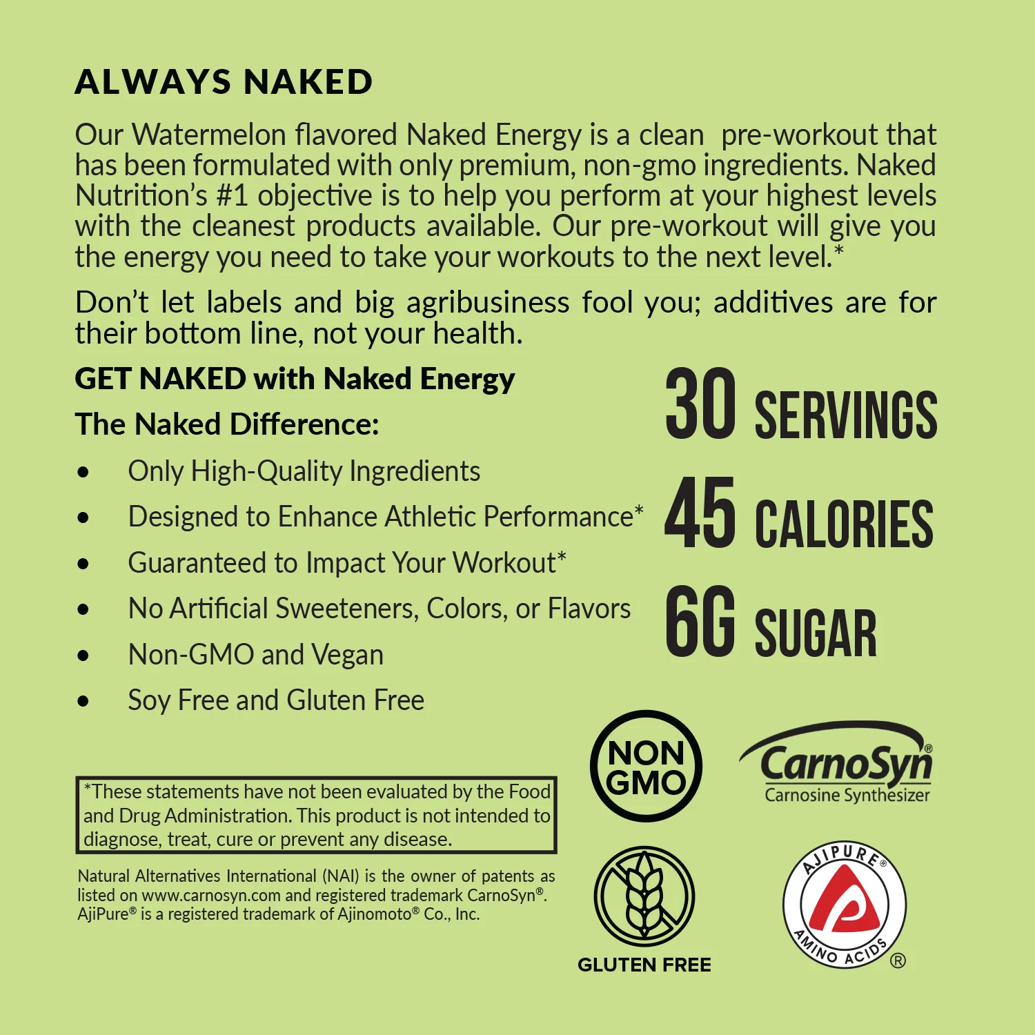 Watermelon Pre Workout Supplement | Naked Energy - 30 Servings - Image 2