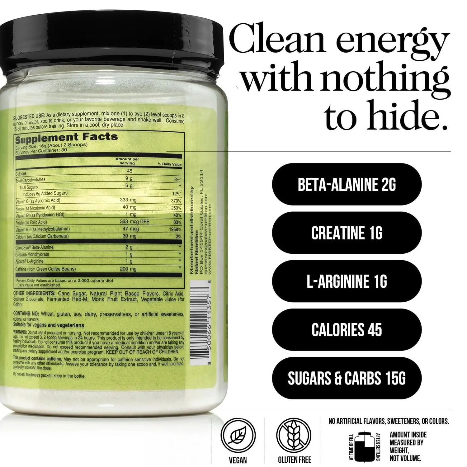 Watermelon Pre Workout Supplement | Naked Energy - 30 Servings - Image 4