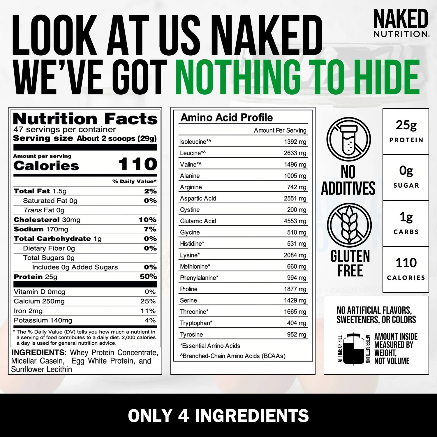 Protein Powder Blend - 3LB Egg, Whey & Casein Protein Blend | Naked Protein - 3LB - Image 4